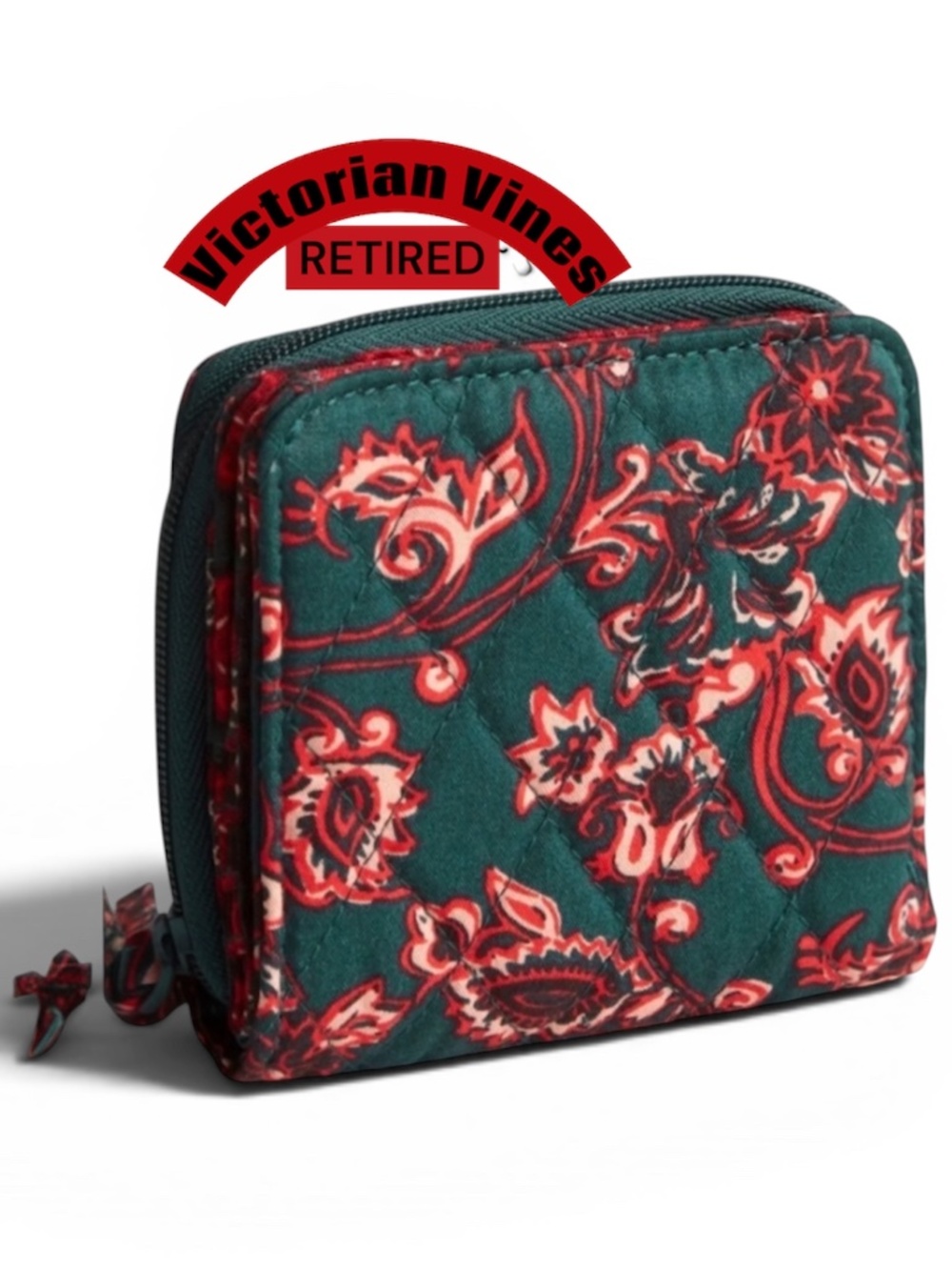 VERA BRADLEY SMALL ZIP-AROUND WALLET VICTORIAN VINES